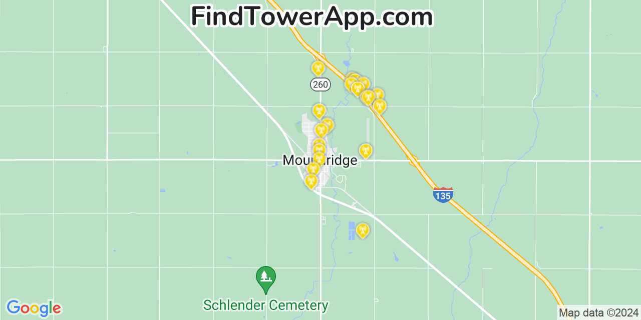 Verizon 4G/5G cell tower coverage map Moundridge, Kansas