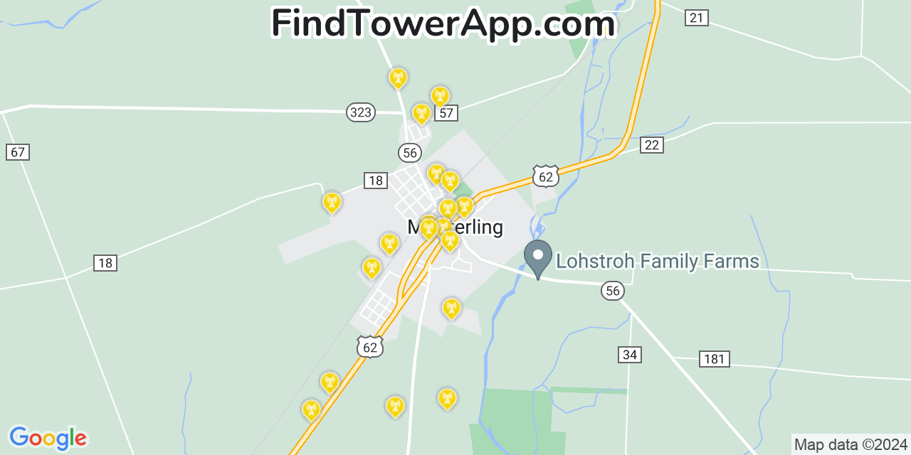 Verizon 4G/5G cell tower coverage map Mount Sterling, Ohio