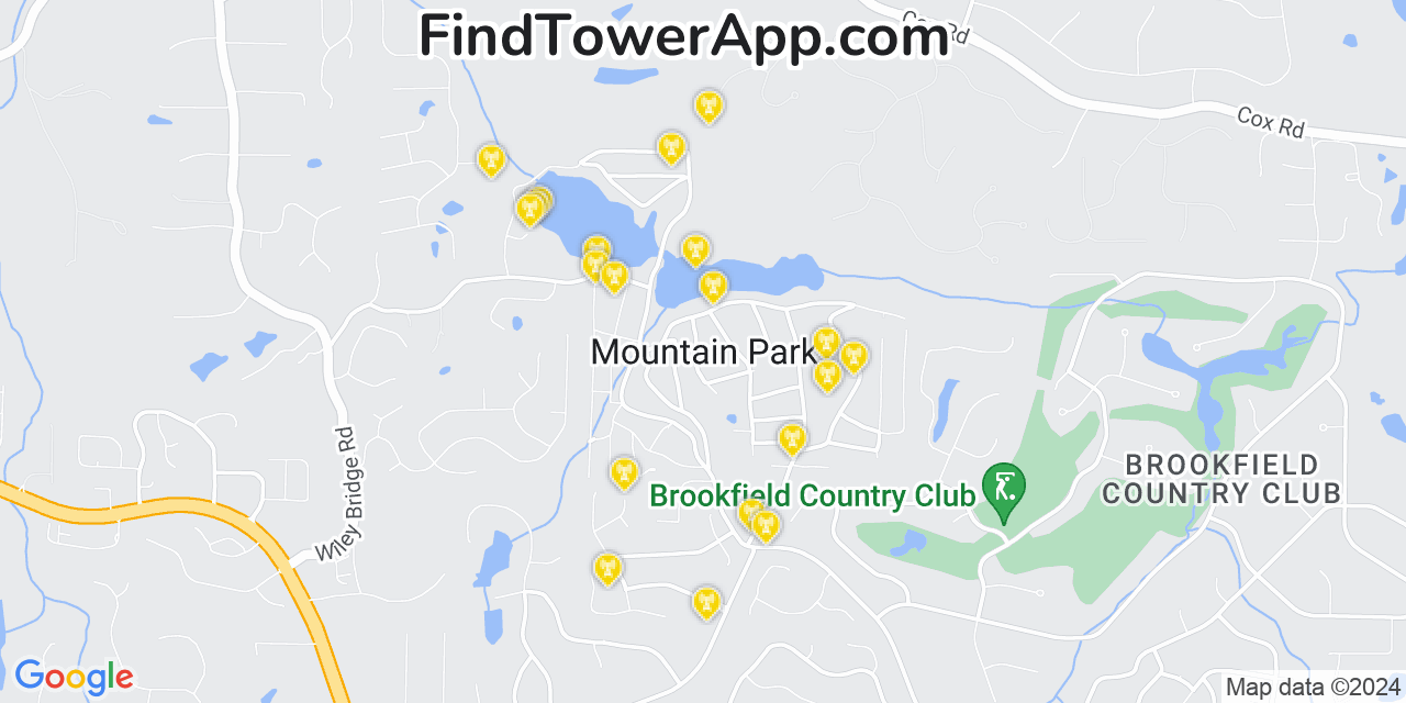 T-Mobile 4G/5G cell tower coverage map Mountain Park, Georgia