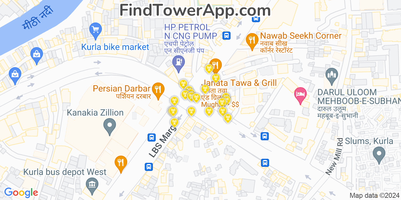 Mumbai India 4G 5G Cell Tower Coverage Map