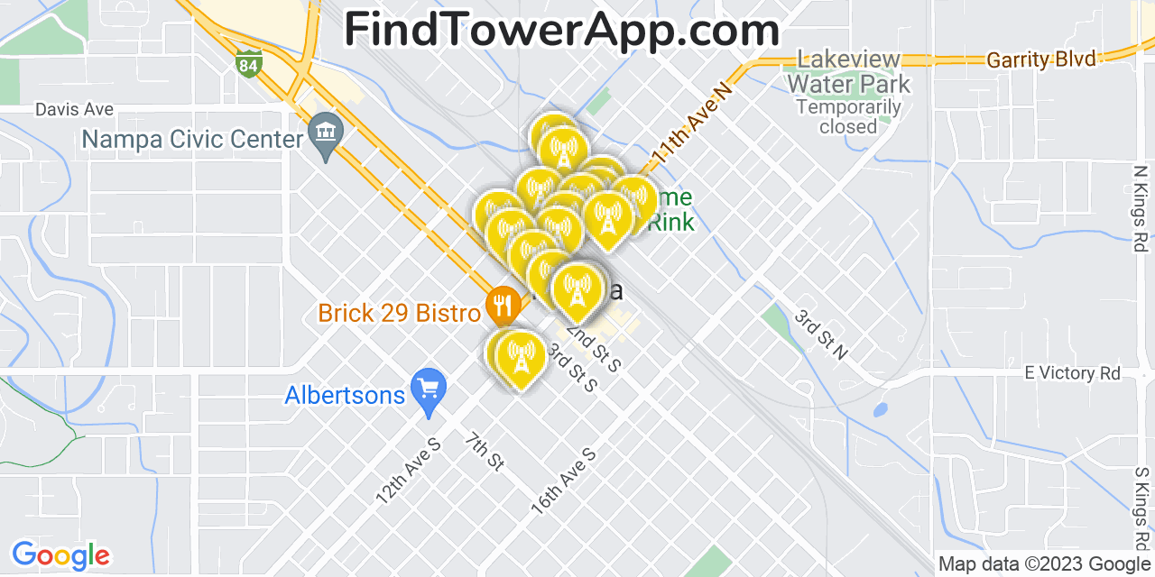 Nampa Idaho Cell Tower Coverage Map