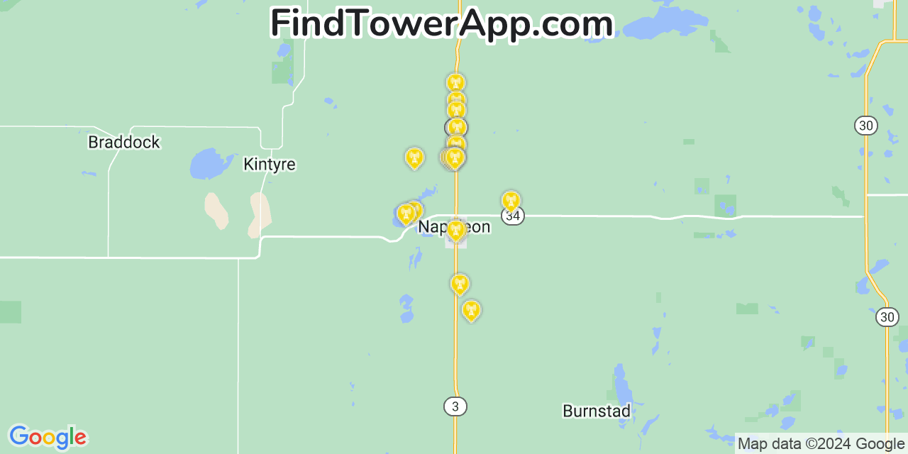 Verizon 4G/5G cell tower coverage map Napoleon, North Dakota