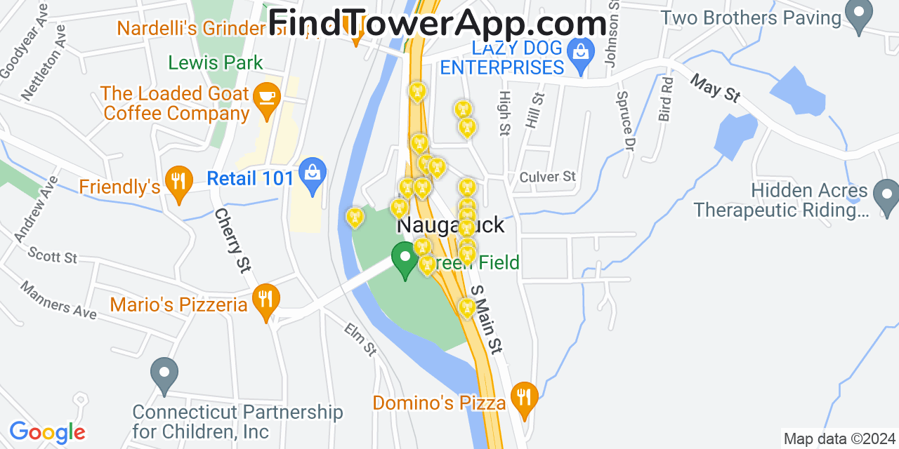 T-Mobile 4G/5G cell tower coverage map Naugatuck, Connecticut