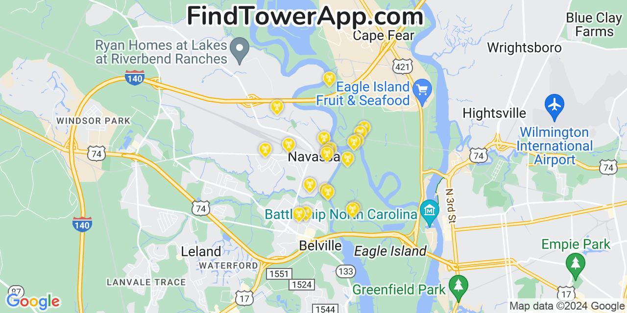 T-Mobile 4G/5G cell tower coverage map Navassa, North Carolina