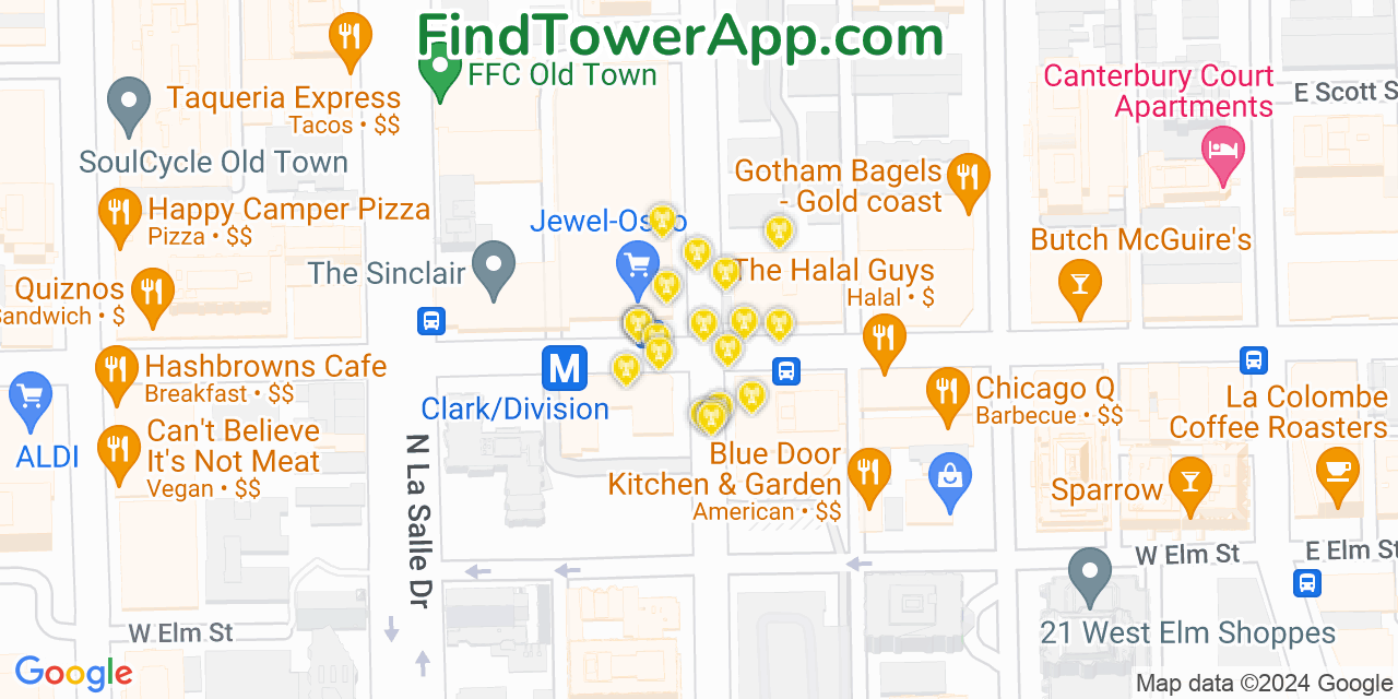 T-Mobile 4G/5G cell tower coverage map Near North Side, Illinois