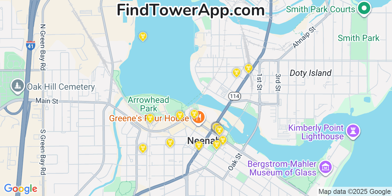Neenah AT&T Cell Towers, Wisconsin - FindTower App