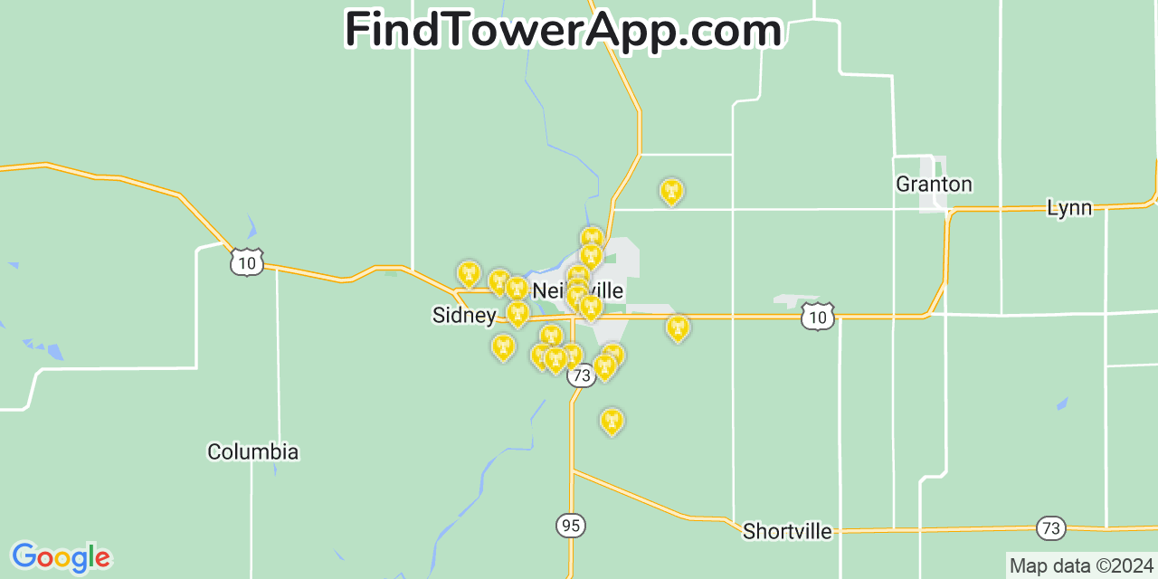 AT&T 4G/5G cell tower coverage map Neillsville, Wisconsin