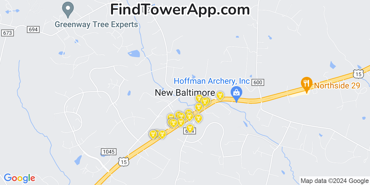 Verizon 4G/5G cell tower coverage map New Baltimore, Virginia