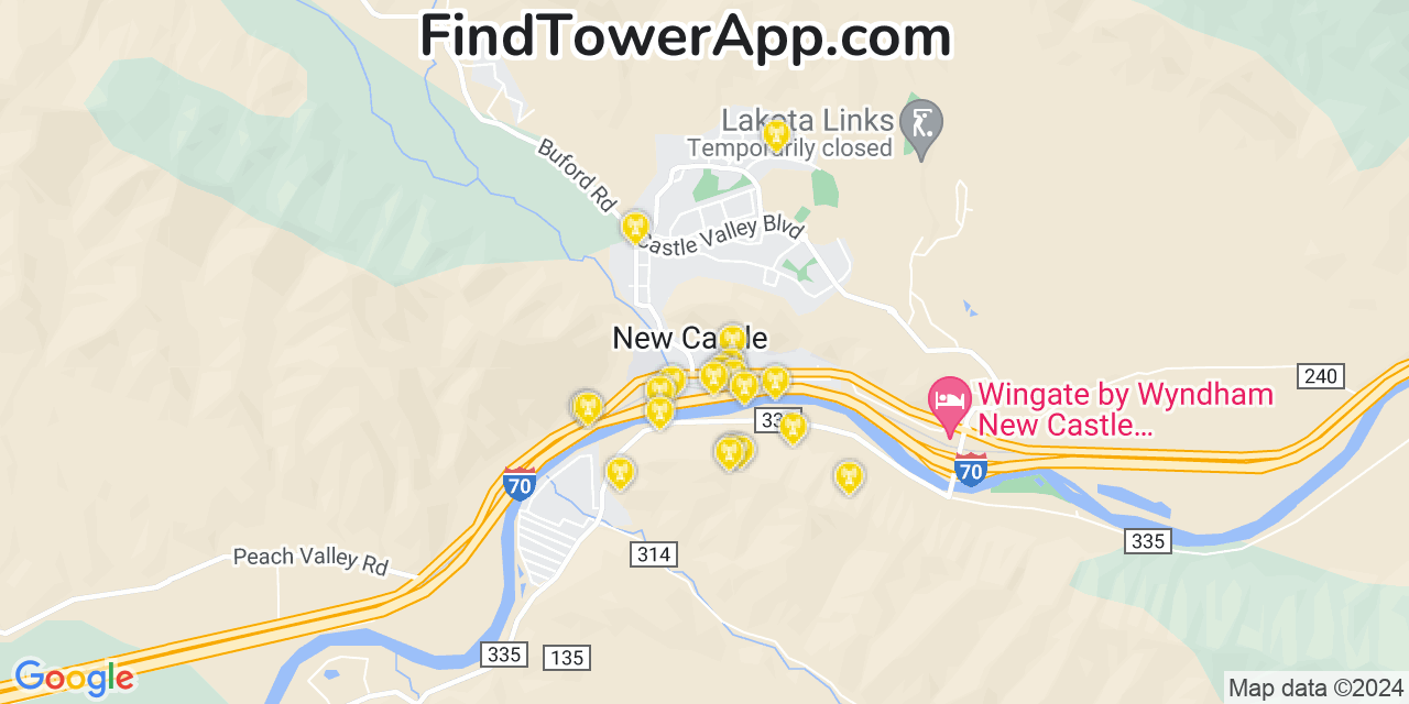 T-Mobile 4G/5G cell tower coverage map New Castle, Colorado
