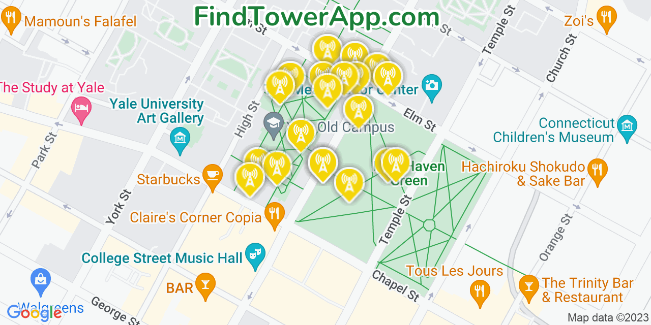 New Haven Connecticut Cell Tower Coverage Map