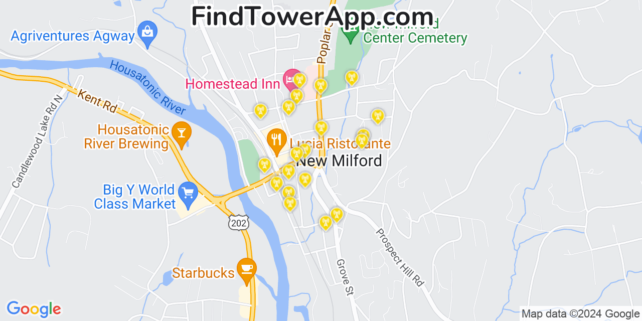 Verizon 4G/5G cell tower coverage map New Milford, Connecticut