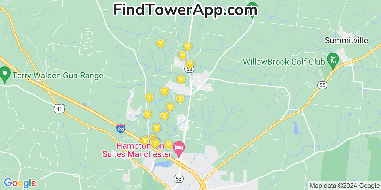 T-Mobile 4G/5G cell tower coverage map New Union, Tennessee