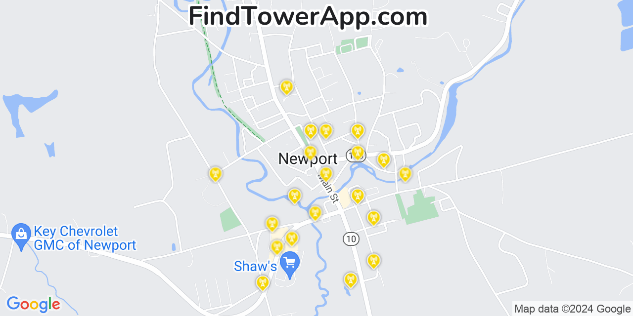 T-Mobile 4G/5G cell tower coverage map Newport, New Hampshire