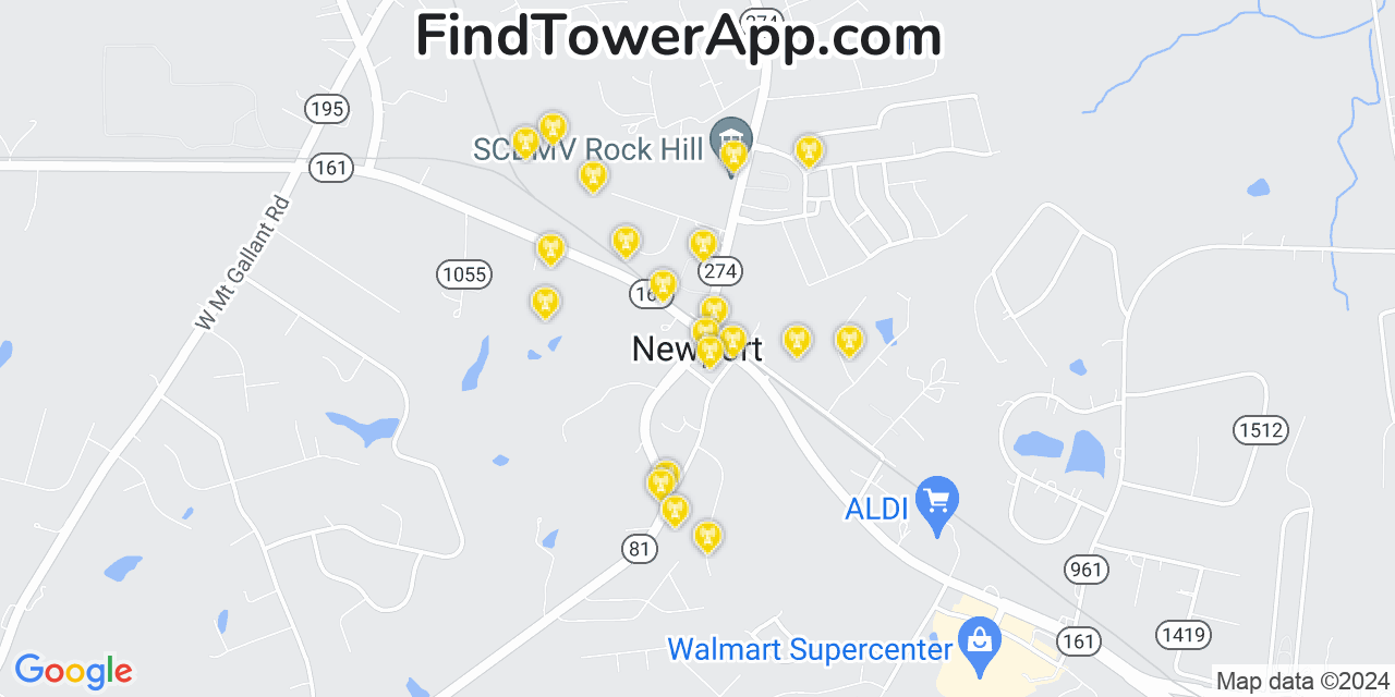 Verizon 4G/5G cell tower coverage map Newport, South Carolina