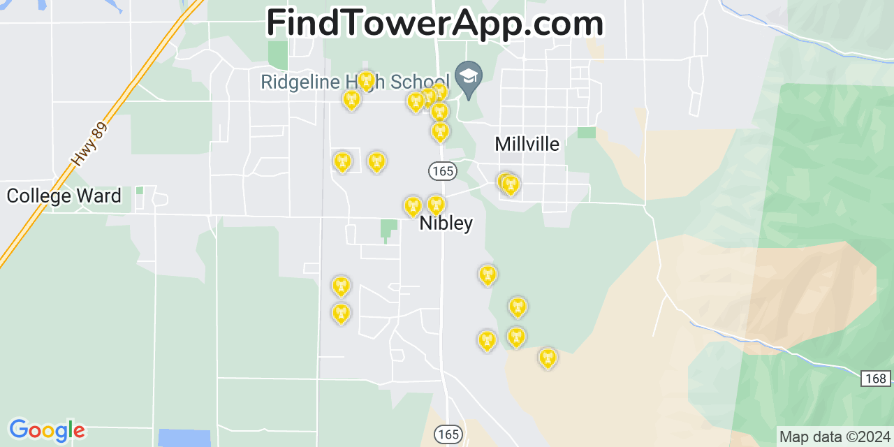 Verizon 4G/5G cell tower coverage map Nibley, Utah