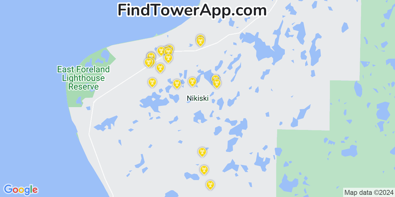 AT&T 4G/5G cell tower coverage map Nikiski, Alaska