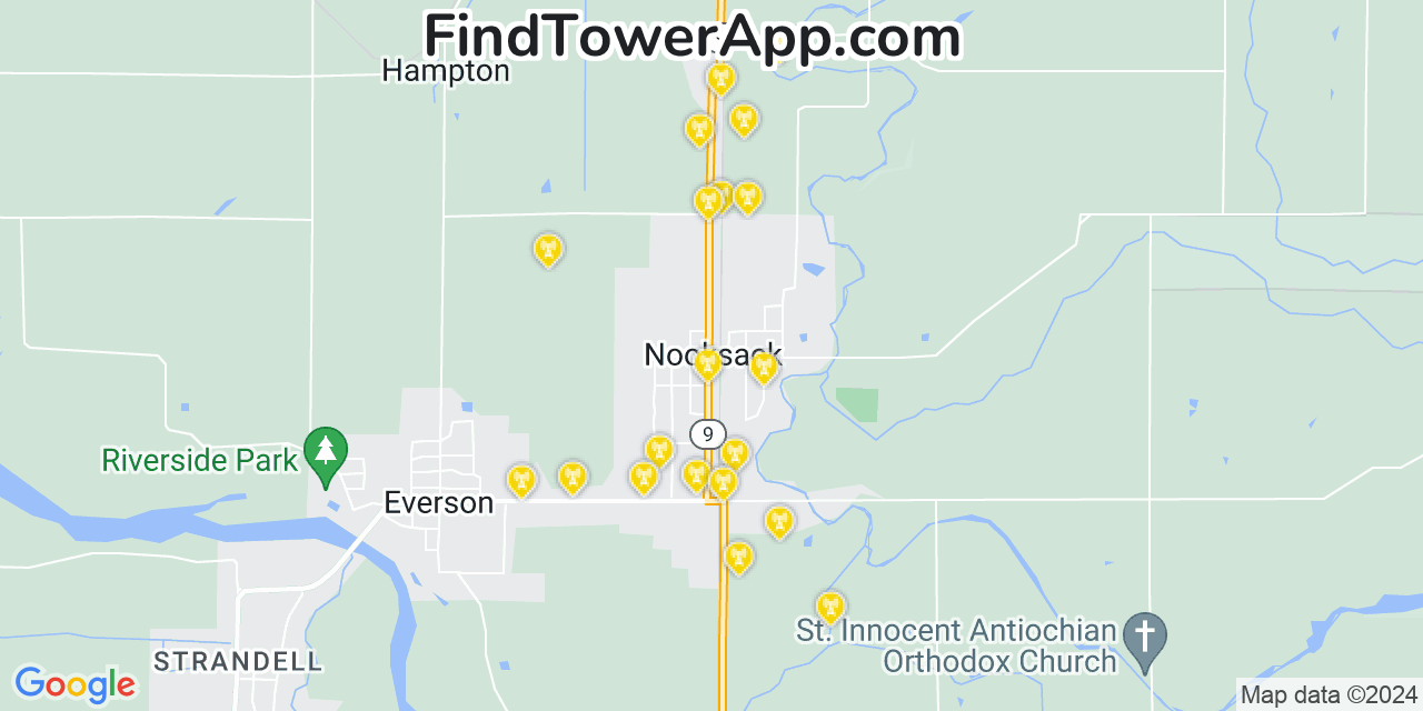 T-Mobile 4G/5G cell tower coverage map Nooksack, Washington