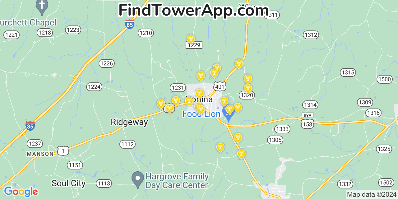 T-Mobile 4G/5G cell tower coverage map Norlina, North Carolina