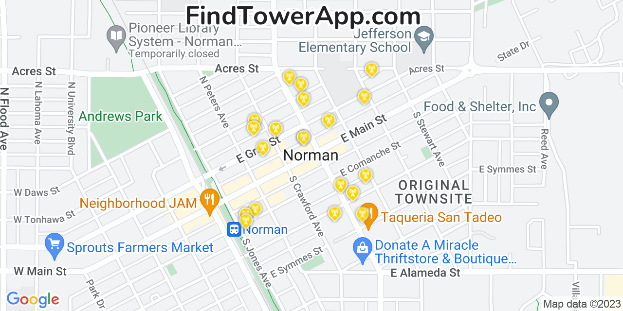 T-Mobile 4G/5G cell tower coverage map Norman, Oklahoma