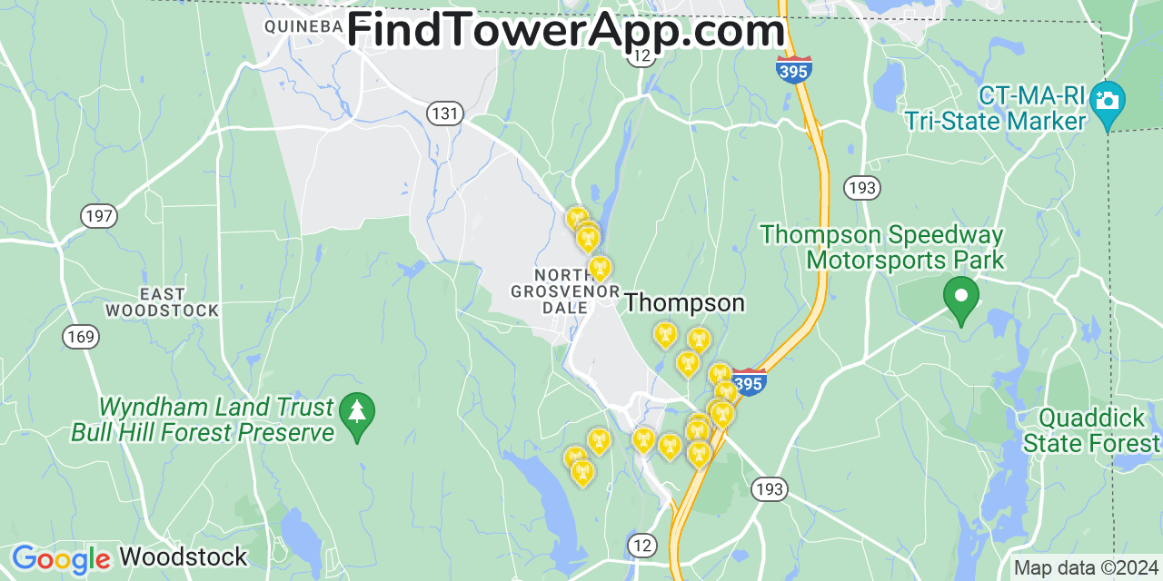 T-Mobile 4G/5G cell tower coverage map North Grosvenor Dale, Connecticut