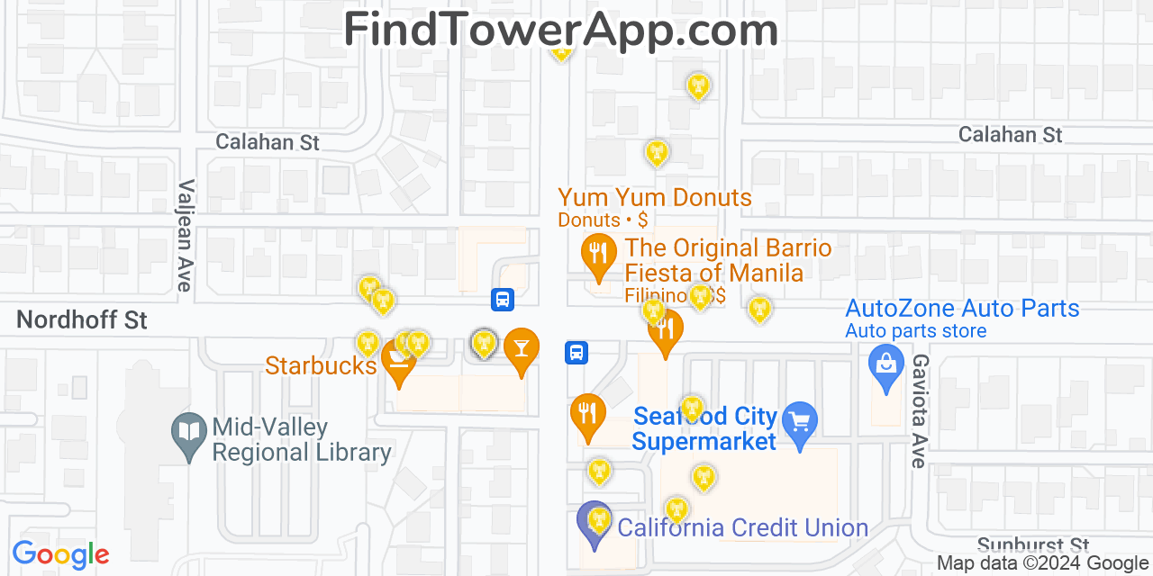 T-Mobile 4G/5G cell tower coverage map North Hills, California