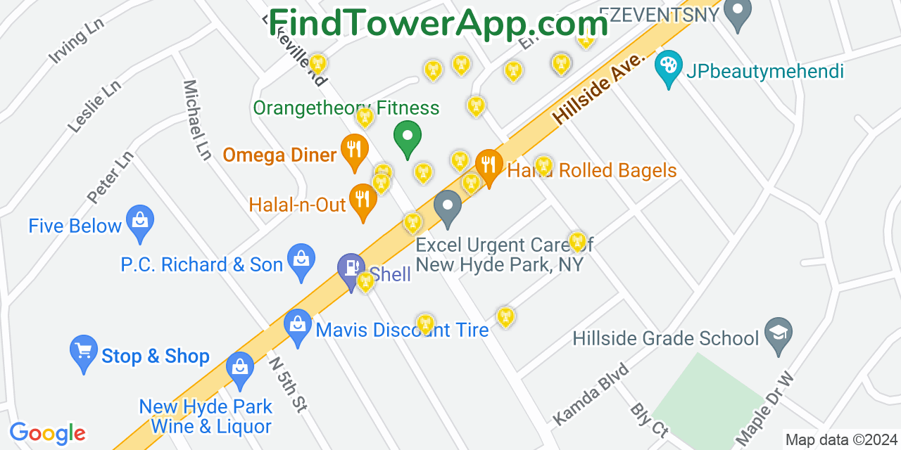 T-Mobile 4G/5G cell tower coverage map North New Hyde Park, New York