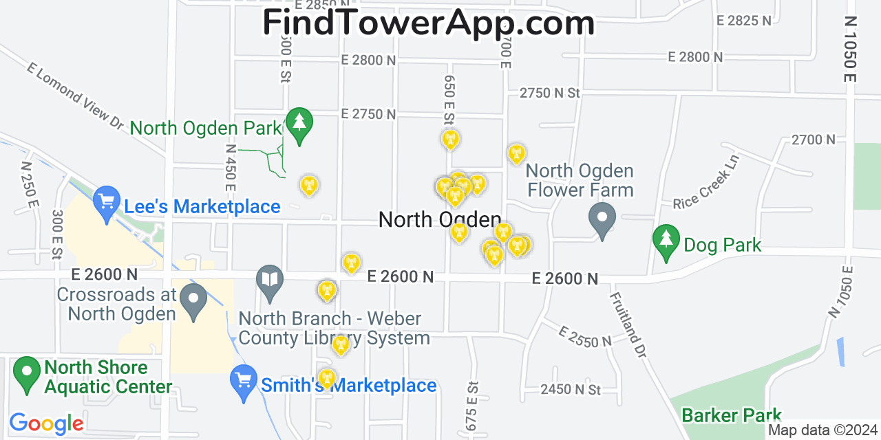 T-Mobile 4G/5G cell tower coverage map North Ogden, Utah