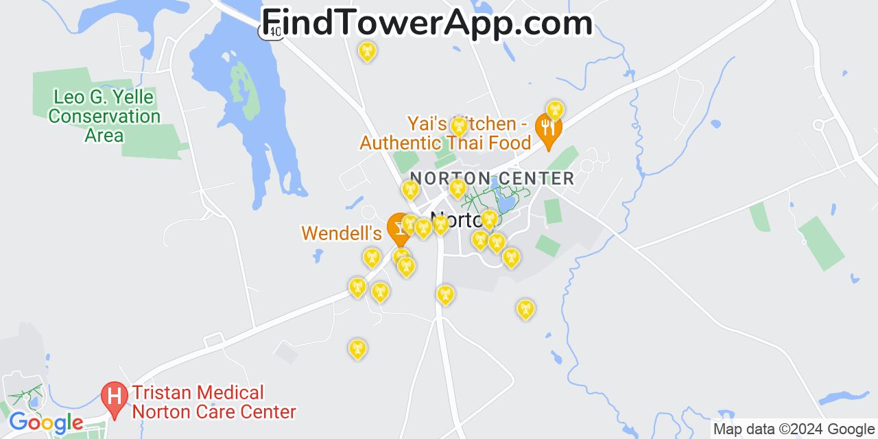 AT&T 4G/5G cell tower coverage map Norton, Massachusetts