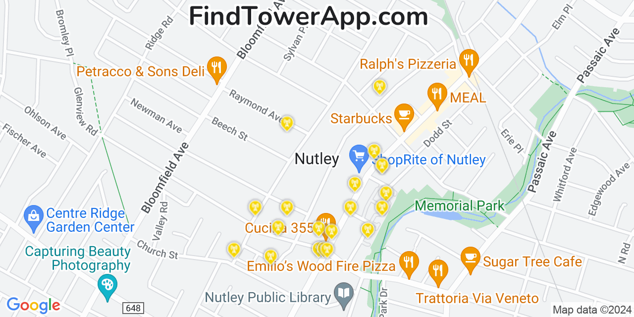 T-Mobile 4G/5G cell tower coverage map Nutley, New Jersey