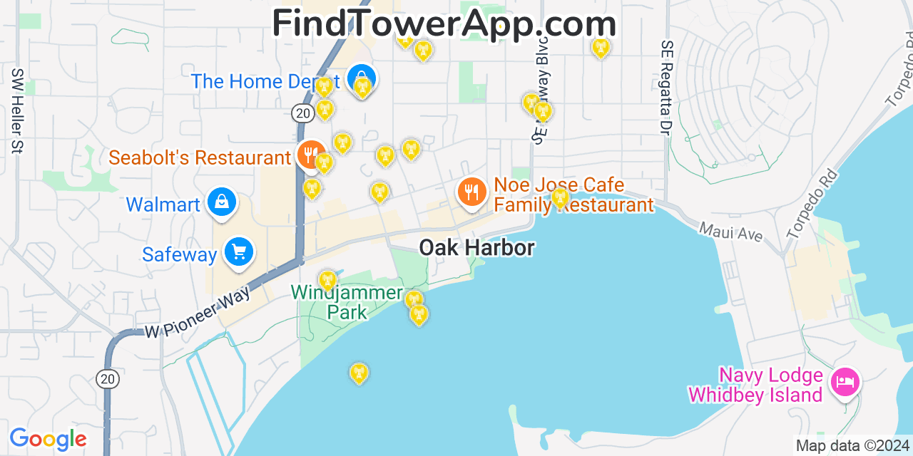 Oak Harbor Washington Cell Tower Coverage Map