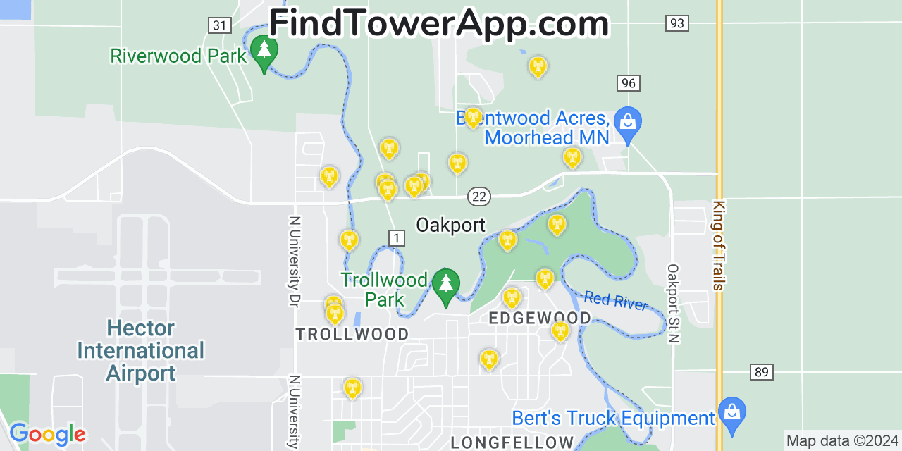 T-Mobile 4G/5G cell tower coverage map Oakport, Minnesota