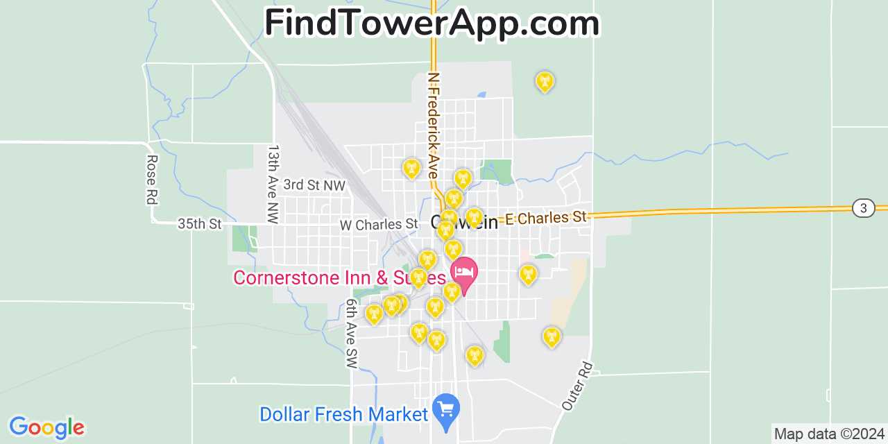 T-Mobile 4G/5G cell tower coverage map Oelwein, Iowa