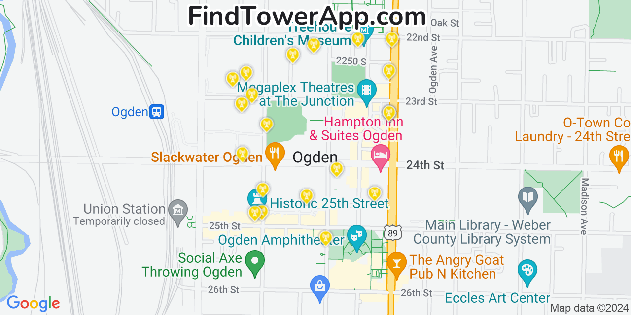 Verizon 4G/5G cell tower coverage map Ogden, Utah