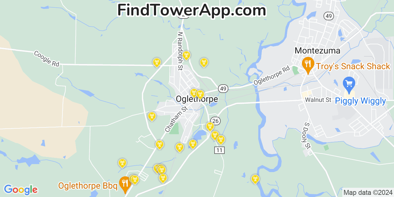 T-Mobile 4G/5G cell tower coverage map Oglethorpe, Georgia