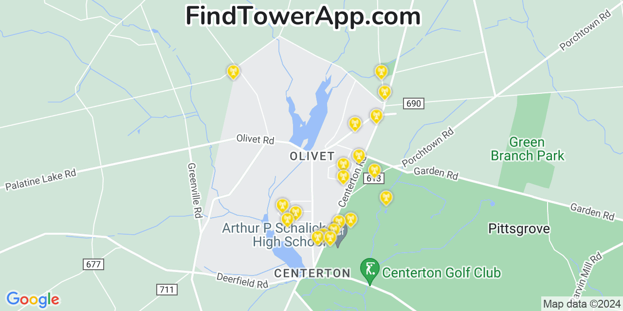 T-Mobile 4G/5G cell tower coverage map Olivet, New Jersey