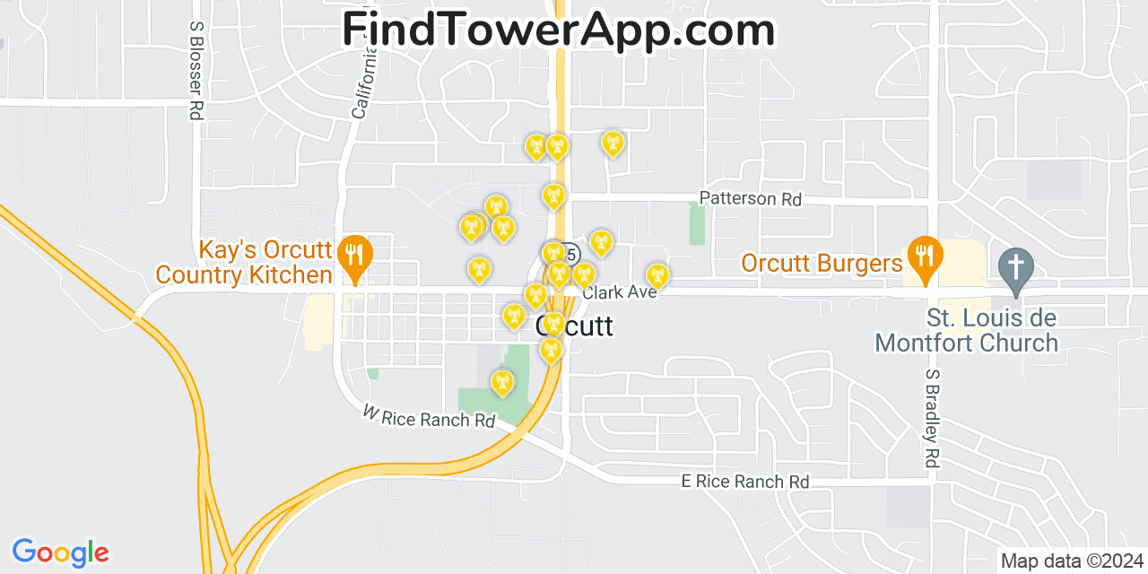 Verizon 4G/5G cell tower coverage map Orcutt, California