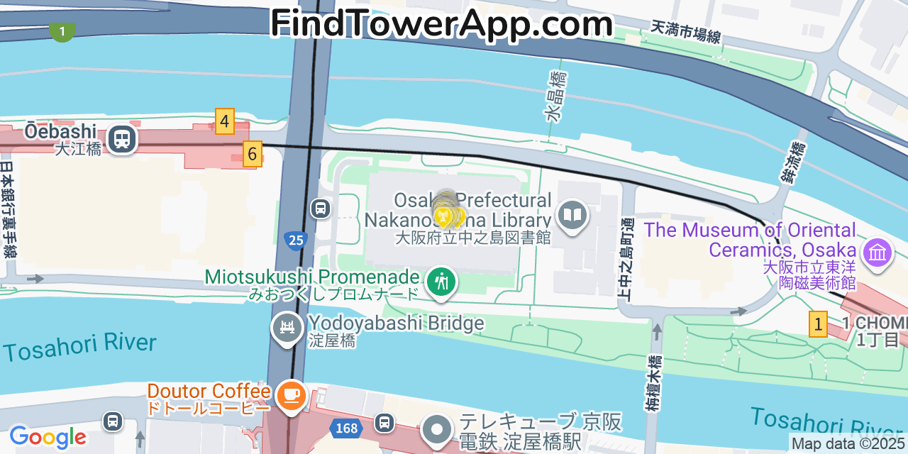 Osaka Cell Towers, Japan - FindTower App Coverage Maps