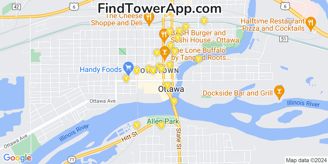 T-Mobile 4G/5G cell tower coverage map Ottawa, Illinois