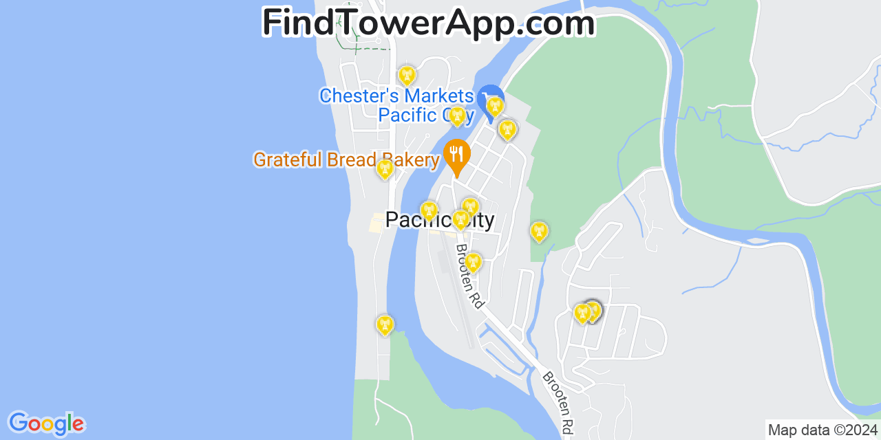 Verizon 4G/5G cell tower coverage map Pacific City, Oregon