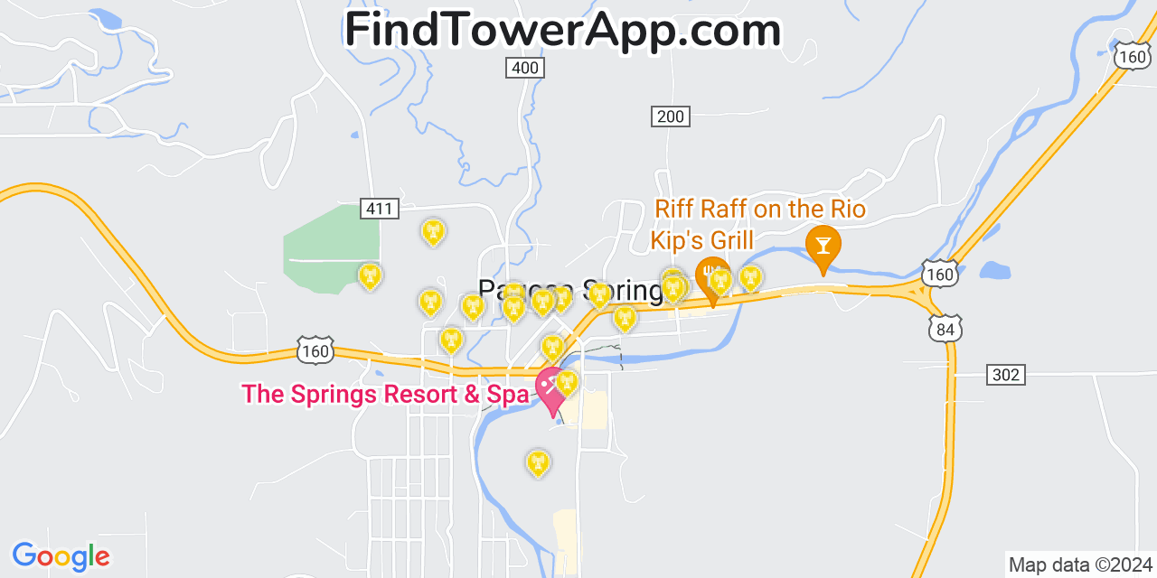 Verizon 4G/5G cell tower coverage map Pagosa Springs, Colorado