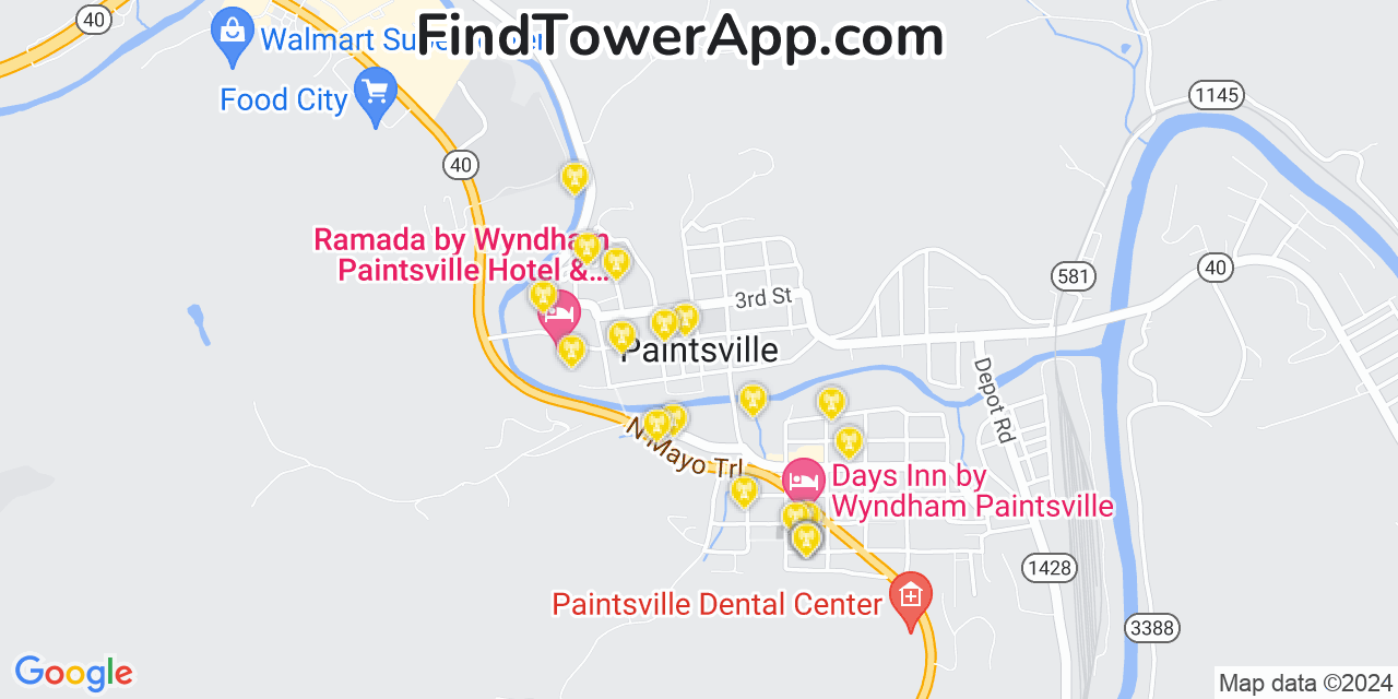 T-Mobile 4G/5G cell tower coverage map Paintsville, Kentucky