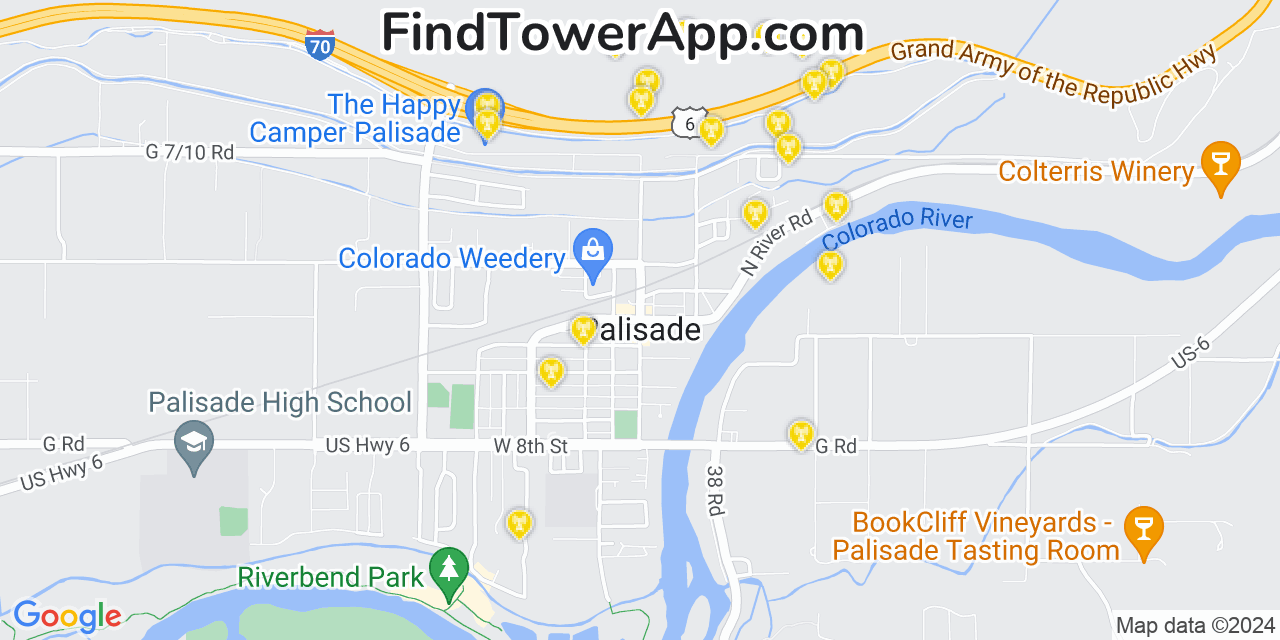 T-Mobile 4G/5G cell tower coverage map Palisade, Colorado