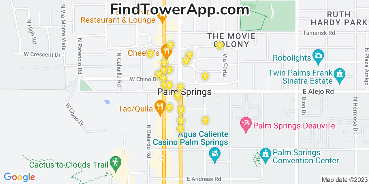 Palm Springs California Cell Tower Coverage Map