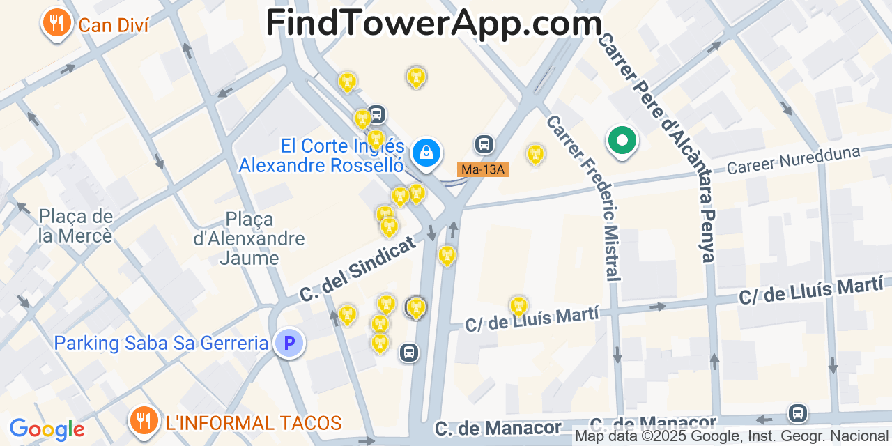 Palma Cell Towers, Spain - FindTower App Coverage Maps
