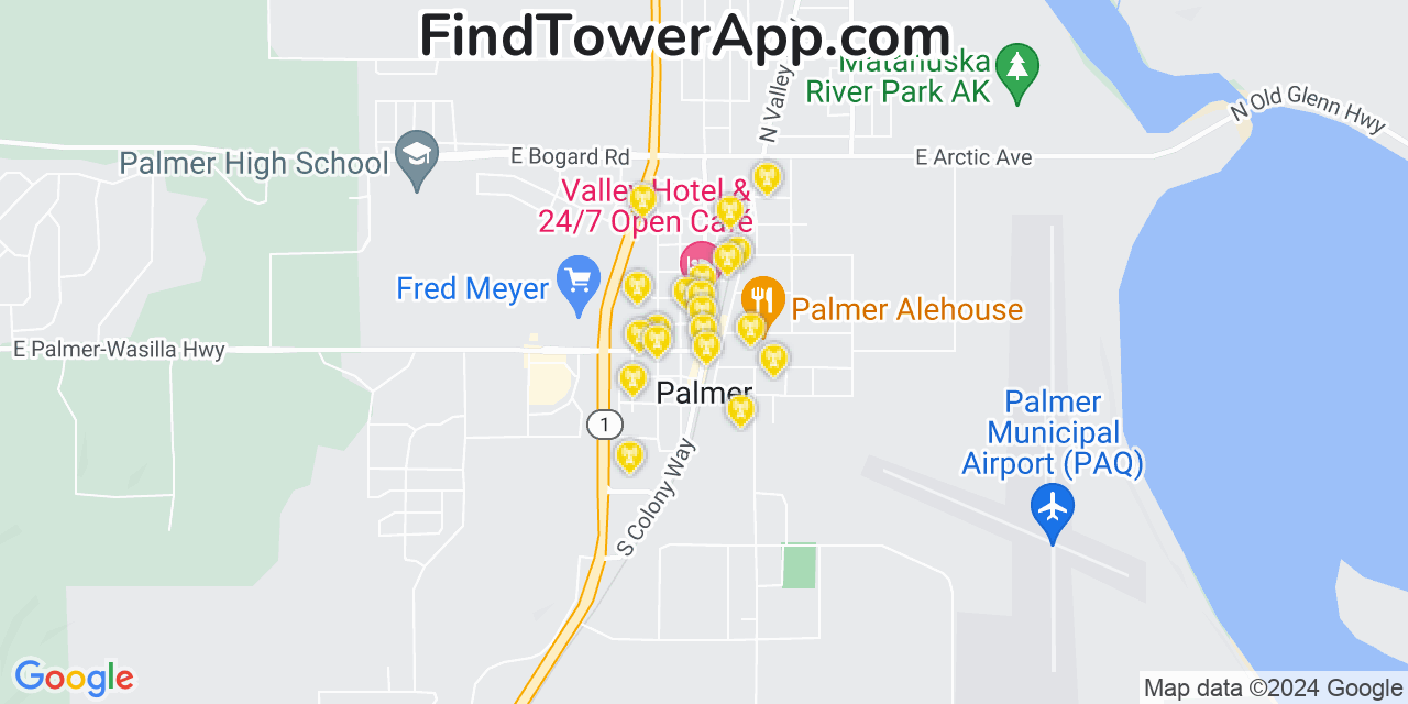 T-Mobile 4G/5G cell tower coverage map Palmer, Alaska