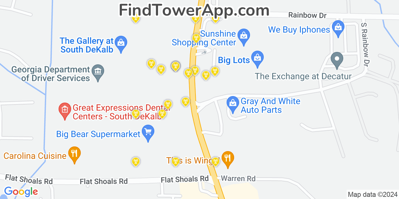 AT&T 4G/5G cell tower coverage map Panthersville, Georgia