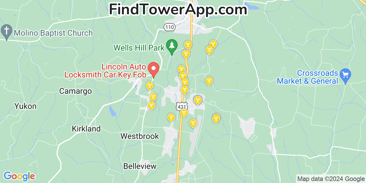 T-Mobile 4G/5G cell tower coverage map Park City, Tennessee