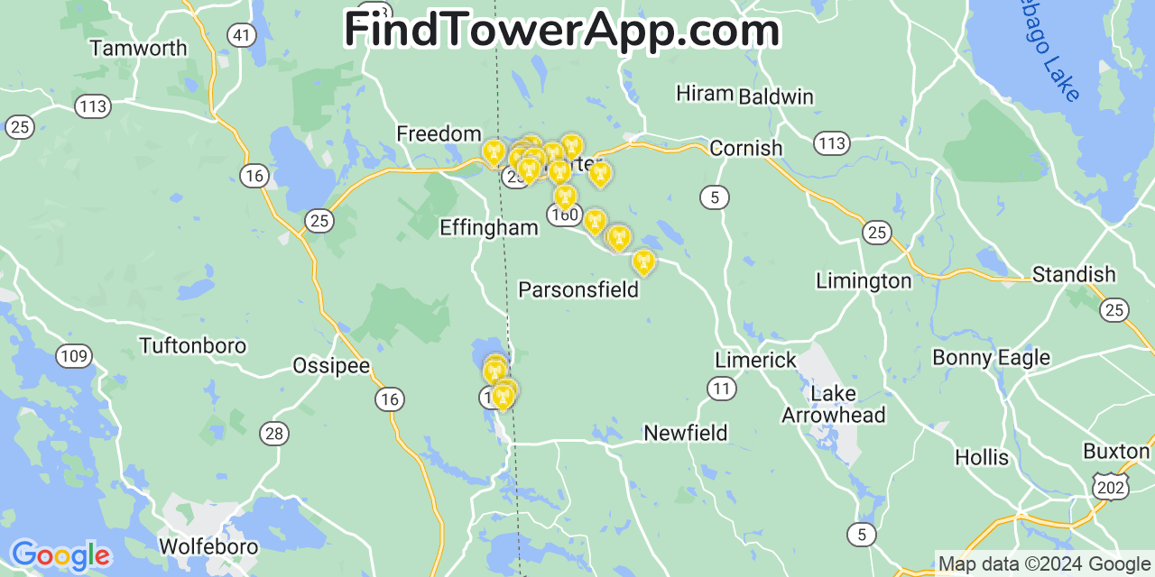 T-Mobile 4G/5G cell tower coverage map Parsonsfield, Maine