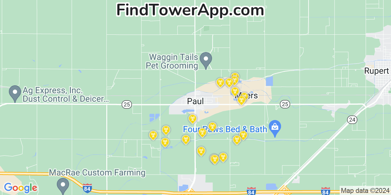 T-Mobile 4G/5G cell tower coverage map Paul, Idaho