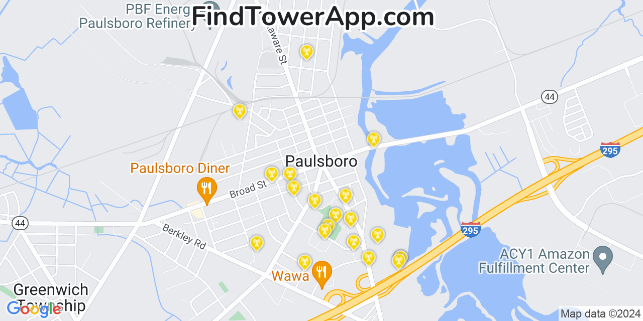 T-Mobile 4G/5G cell tower coverage map Paulsboro, New Jersey